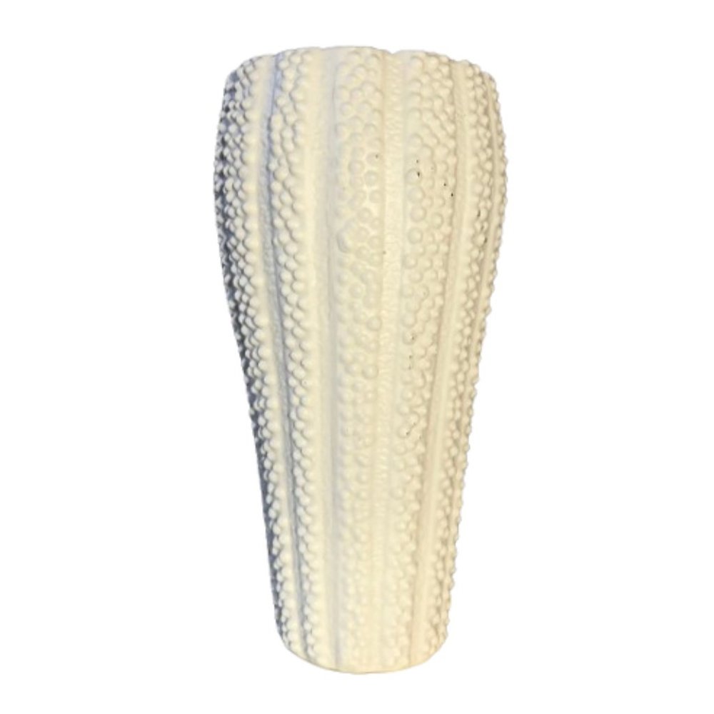 Tall white matte elegant sea urchin beach nautical vase